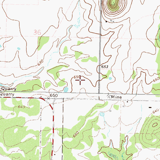 Topographic Map of KEMX-FM (Locust Grove), OK