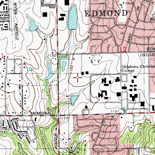 Topographic Map of KOCC-FM (Oklahoma City), OK