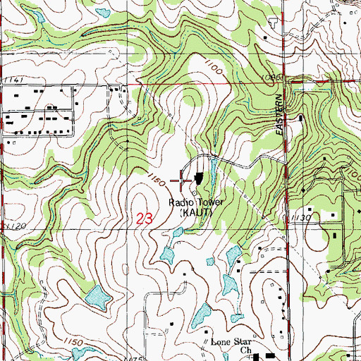 Topographic Map of KATT-FM (Oklahoma City), OK