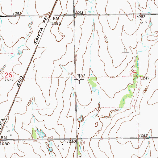 Topographic Map of KIXR-FM (Ponca City), OK