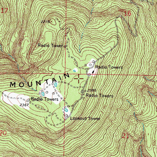 Topographic Map of KZBB-FM (Poteau), OK