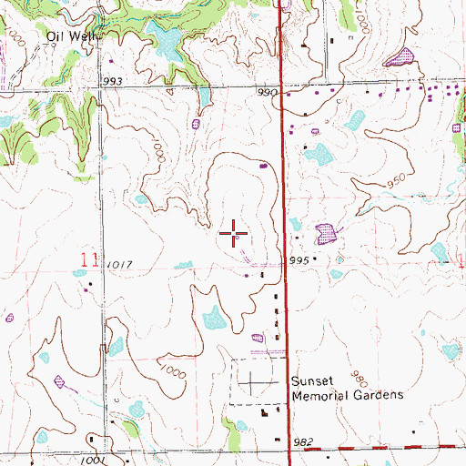 Topographic Map of KOSU-FM (Stillwater), OK