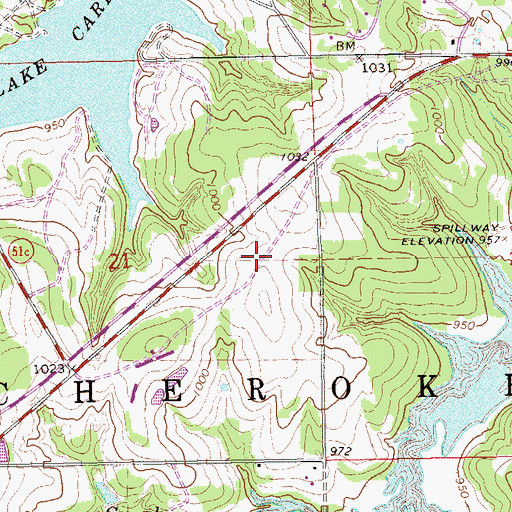 Topographic Map of KOSU-FM (Stillwater), OK