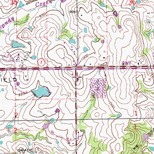 Topographic Map of KFOM-FM (Sulphur), OK