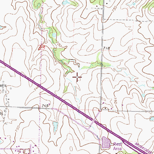 Topographic Map of KWGS-FM (Tulsa), OK