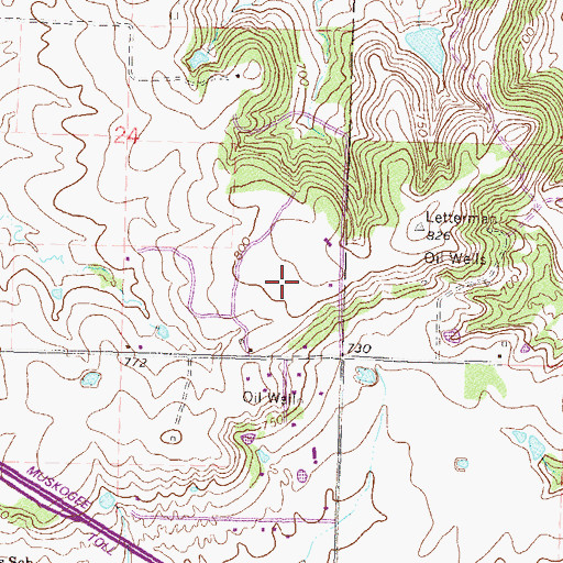 Topographic Map of KTFX-FM (Tulsa), OK