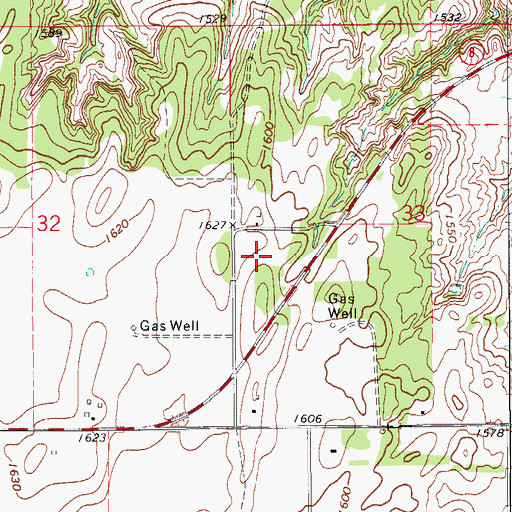 Topographic Map of KIMY-FM (Watonga), OK