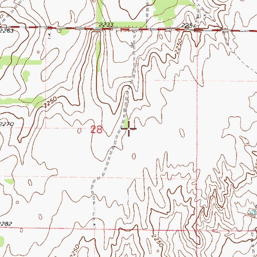 Topographic Map of KMZE-FM (Woodward), OK