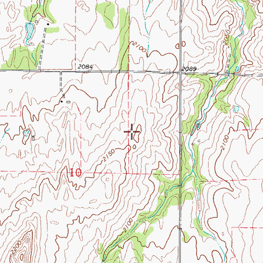Topographic Map of KMZE-FM (Woodward), OK