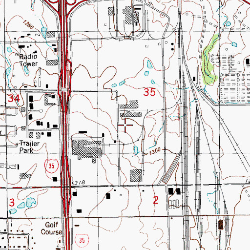 Topographic Map of KSBI-TV (Oklahoma City), OK