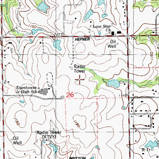 Topographic Map of KTBO-TV (Oklahoma City), OK