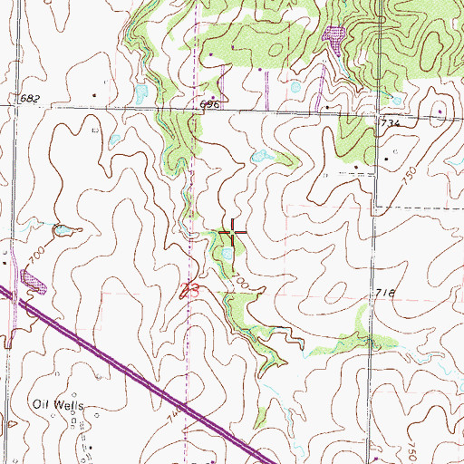 Topographic Map of KOKI-TV (Tulsa), OK