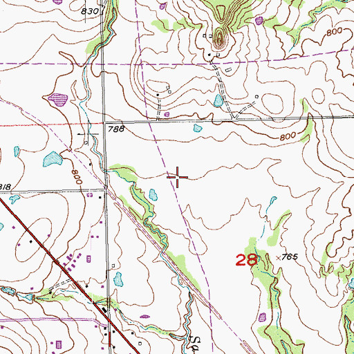 Topographic Map of Valley Airport, OK
