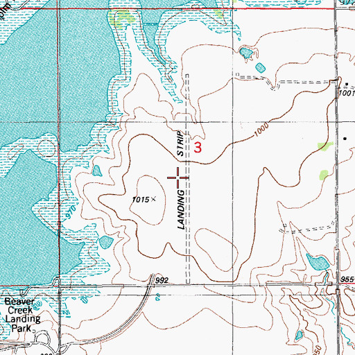 Topographic Map of Jefferson County Airport (historical), OK