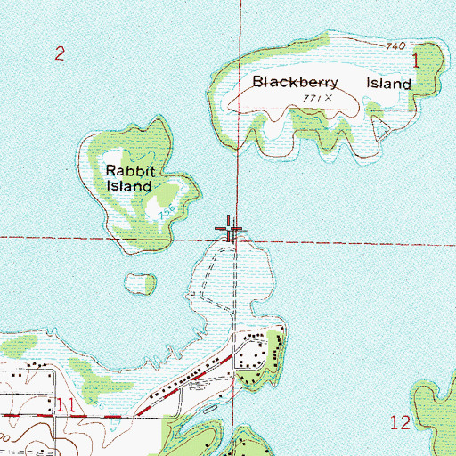 Topographic Map of Cherokee Seaplane Base, OK