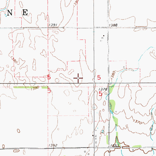 Topographic Map of Stewart Farms Airport (historical), OK