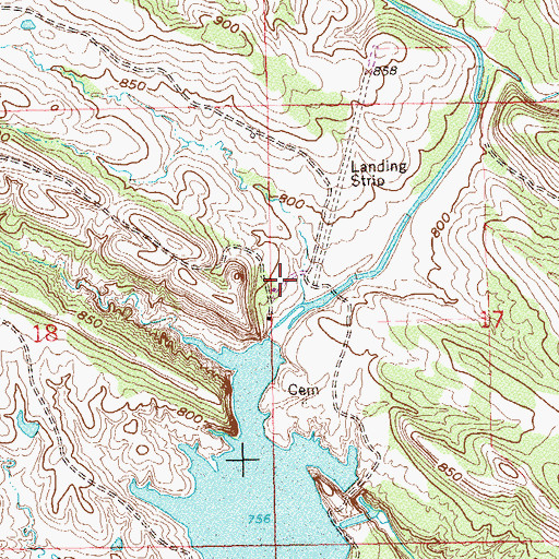 Topographic Map of Goddard Ranch Airport, OK