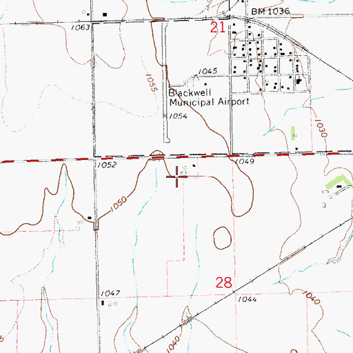 Topographic Map of Earl Henry Airport, OK