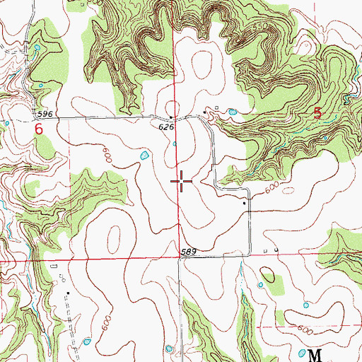 Topographic Map of Canyon Springs Ranch Airport (historical), OK