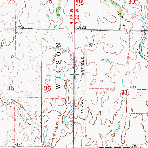 Topographic Map of Buffalo Municipal Airport, OK