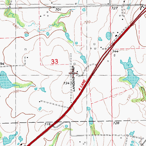 Topographic Map of Boatner Field, OK