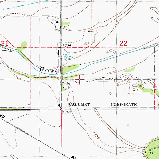Topographic Map of Harman Airport, OK