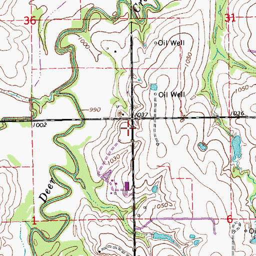 Topographic Map of Wakefield Strip (historical), OK