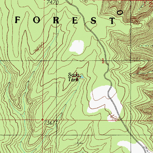 Topographic Map of Scott Tank, AZ