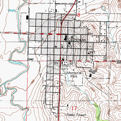 Topographic Map of L J Pankey Heliport, OK
