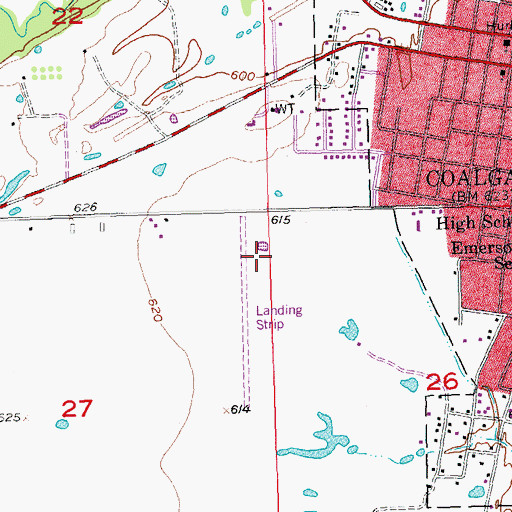 Topographic Map of City of Coalgate Airport, OK