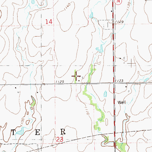 Topographic Map of Cade's Airport (historical), OK