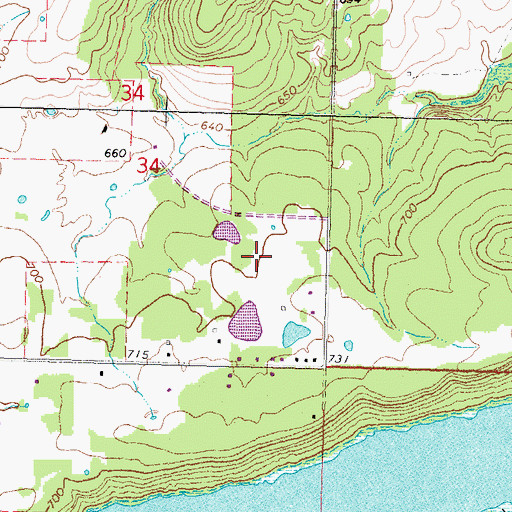 Topographic Map of W C Ranch Stolport (historical), OK