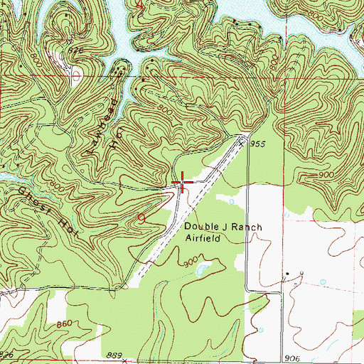 Topographic Map of Disney Airport, OK