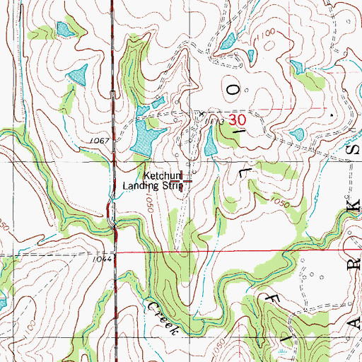 Topographic Map of Ketchum Ranch Airport, OK