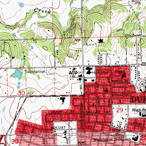 Topographic Map of Medical Center of Southeastern Oklahoma Heliport, OK
