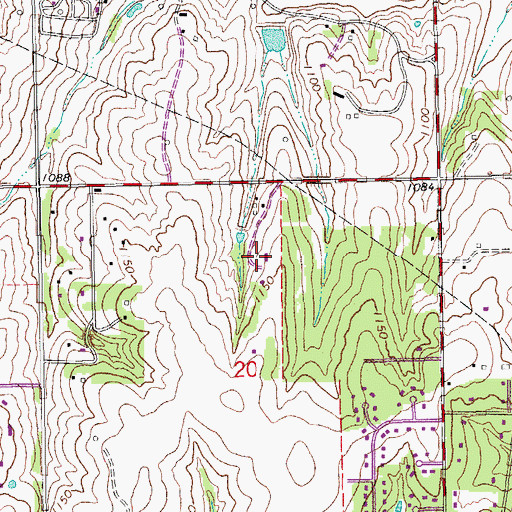 Topographic Map of Edmond Airport, OK