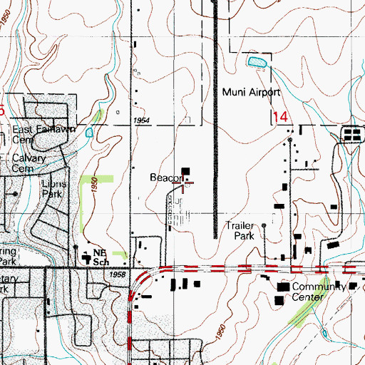 Topographic Map of Elk City Regional Business Airport, OK