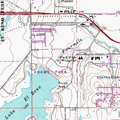 Topographic Map of Parkview Hospital Heliport, OK