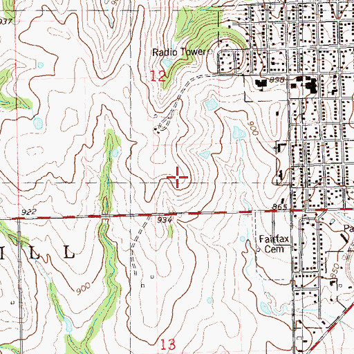 Topographic Map of Fairfax Heliport, OK