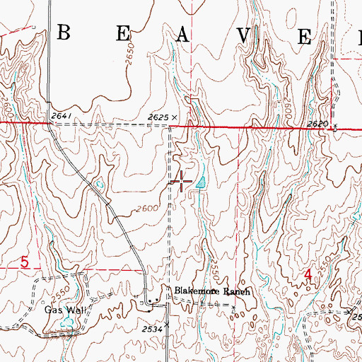 Topographic Map of T Bar T Ranch Airport (historical), OK