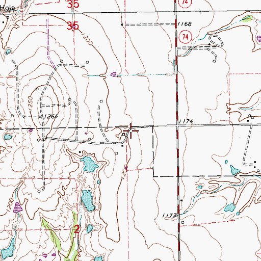 Topographic Map of Paradise Air Haven Airport, OK