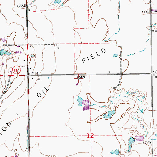 Topographic Map of Wyatt Airport, OK
