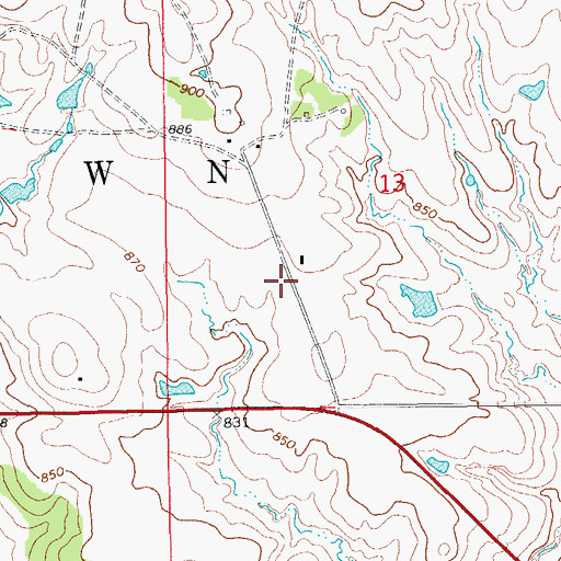 Topographic Map of Dennis Ranch Airport (historical), OK