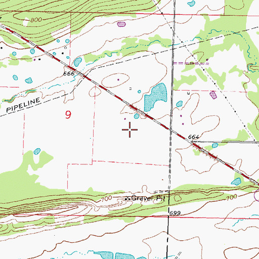 Topographic Map of Flying A Ranch Airport (historical), OK
