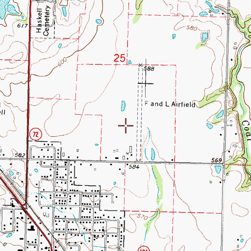 Topographic Map of Haskell Airport, OK
