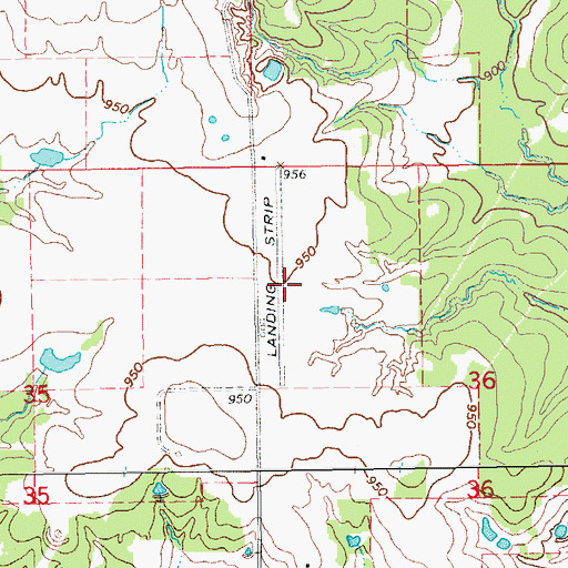 Topographic Map of Healdton Municipal Airport, OK