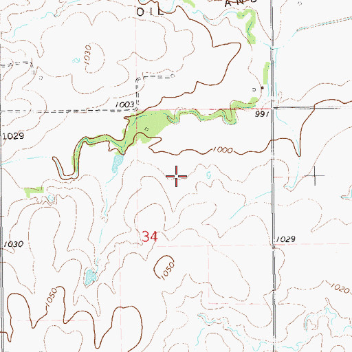 Topographic Map of Siegmanns Airport (historical), OK