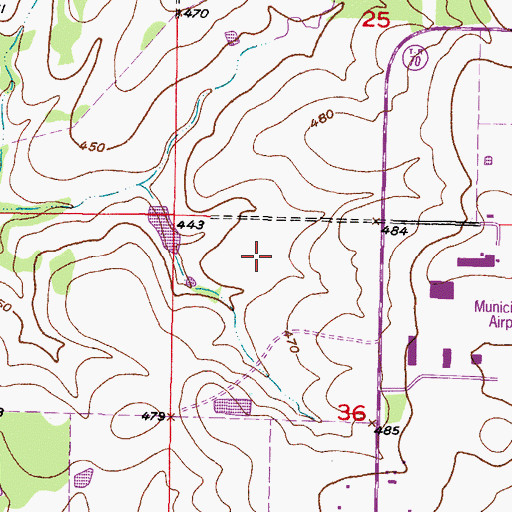 Topographic Map of Mc Curtain County Regional Airport, OK