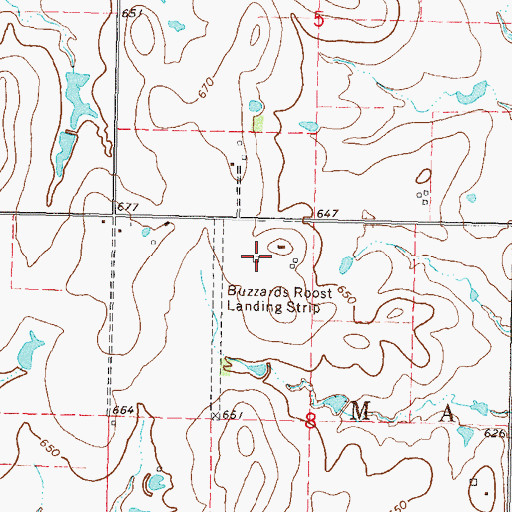 Topographic Map of Buzzards Roost Airport, OK