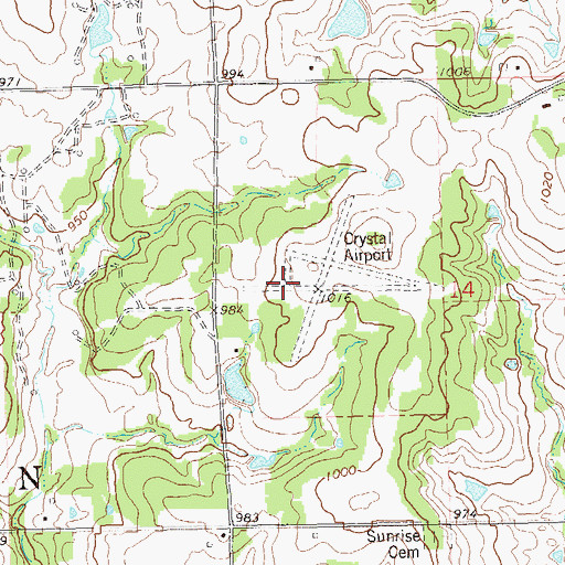 Topographic Map of Crystal Airport, OK